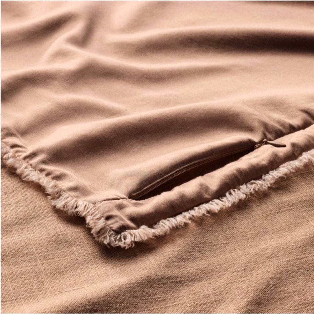 NWT Full/Queen Heavyweight Linen Blend Comforter and Sham Set Light Adobe Clay - Picture 6 of 6